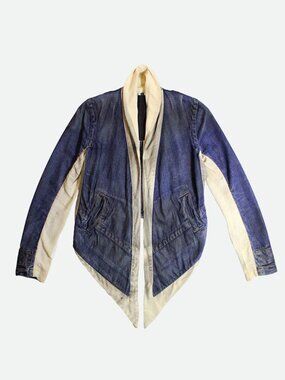 Rick Owens SLAB - Archive Shawl Collar Denim Jacket - Petite - Distressed Wax